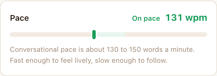 One metric shown as a labelled range bar